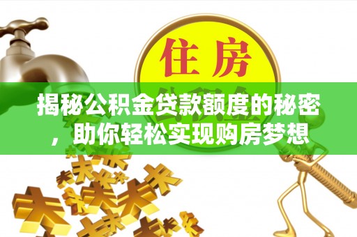 崇左揭秘公积金贷款额度的秘密，助你轻松实现购房梦想